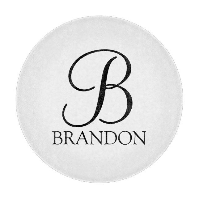 Personalised Script Monogram and Name Cutting Board (Front)