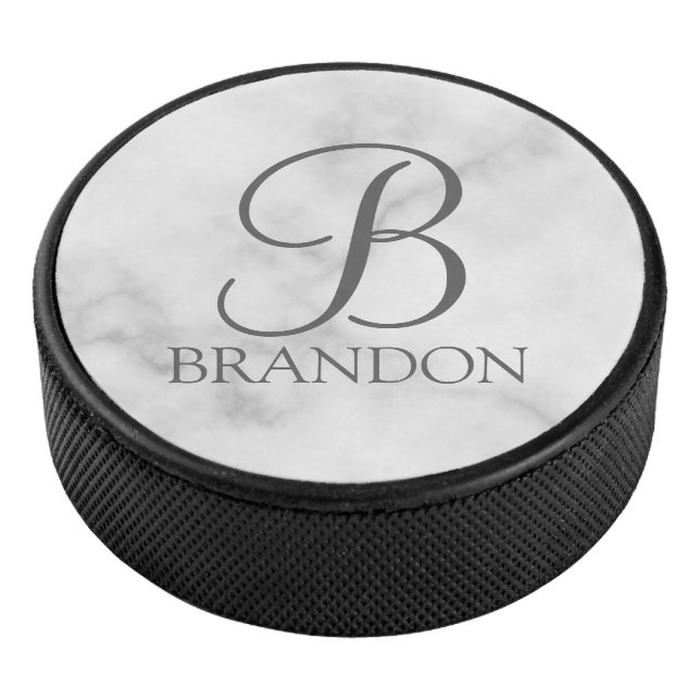 Personalised Script Monogram and Name Hockey Puck (3/4)