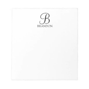 Personalised Script Monogram and Name Notepad