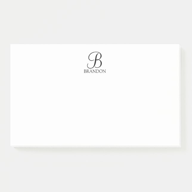 Personalised Script Monogram and Name Notepad (Front)