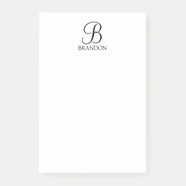 Personalised Script Monogram and Name Notepad (Front)