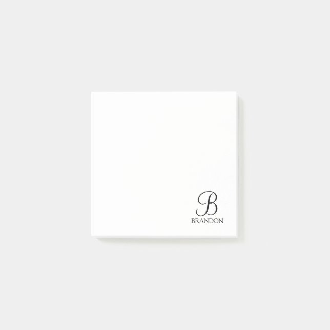 Personalised Script Monogram and Name Notepad (Front)