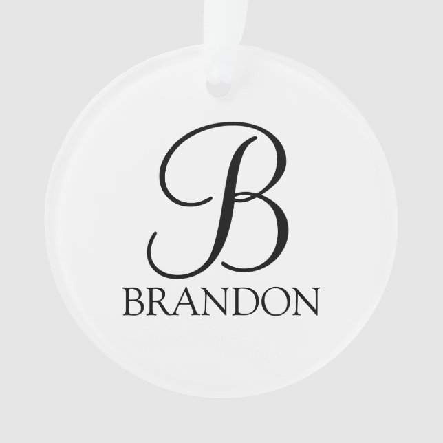 Personalised Script Monogram and Name Ornament (Front)