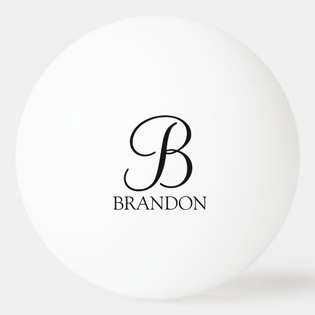 Personalised Script Monogram and Name Ping Pong Ball (Front)