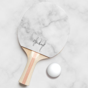 Personalised Script Monogram and Name Ping Pong Paddle
