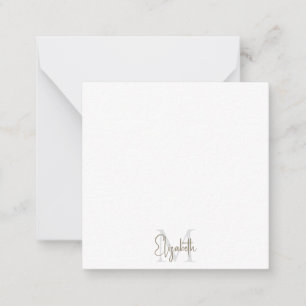 Personalised Script Monogram Blank Note Card