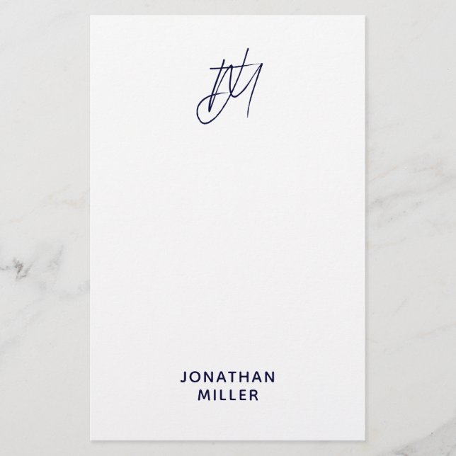 Personalised Script Monogram Stationery (Front)