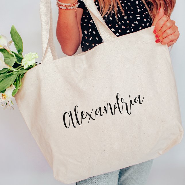 Personalised Script Name Bridesmaid Large Tote Bag (Creator Uploaded)
