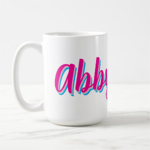  Personalised Script Name Coffee Mug   Pink Blue