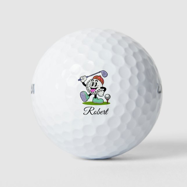  Personalised Script Name Funny Golf Balls (Front)