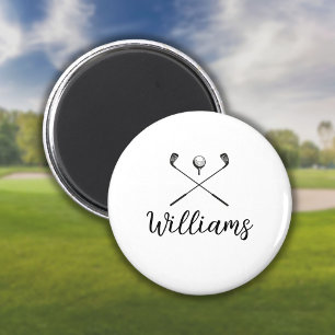 Personalised Script Name Golf Clubs  Magnet