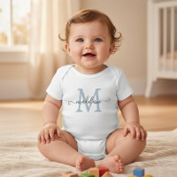 Personalised Script Name Monogram Baby Blue