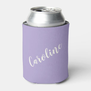 Personalised Script Name Purple Lavender Bridal Can Cooler