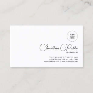 Personalised Script Name Upload Company Logo Business Card