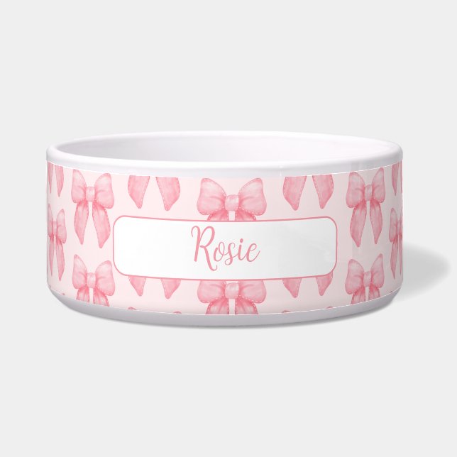 Personalised Script Pink Bow (Front)