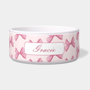 Personalised Script Pink Bow Dog