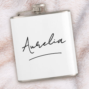 Personalised Script Signature Name Bachelorette Hip Flask