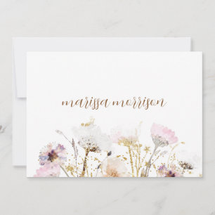 Personalised Script Signature Wildflower  Thank Yo Thank You Card