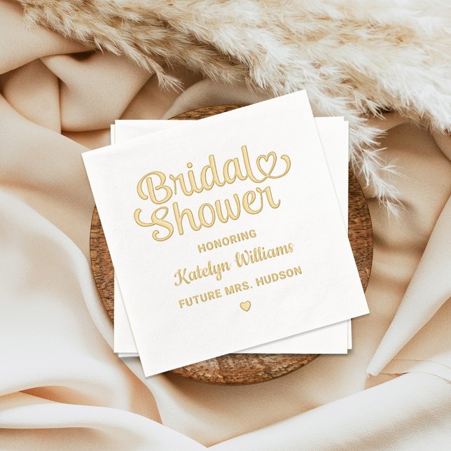 Personalised Script Wedding Bridal Shower Foil Napkins (Creator Uploaded)