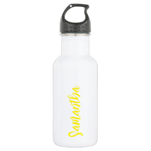 Personalised Script Your Name Neon Yellow Party 532 Ml Water Bottle