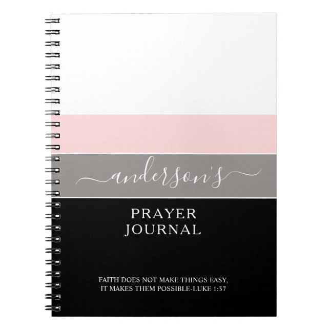 Personalised Scripture Modern Simple Payer Journal (Front)