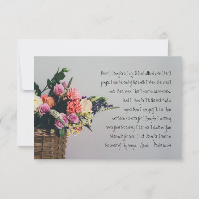 Personalised Scripture Sympathy Flat Card Ps 61 (Front)