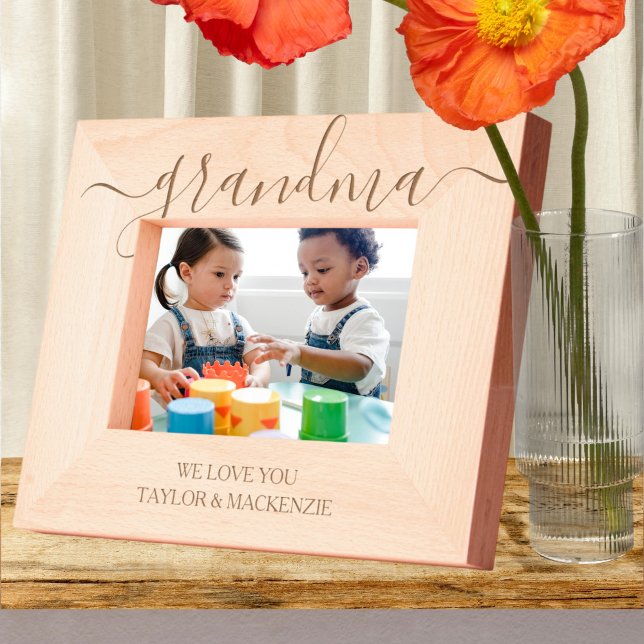 Personalised Scroll Typography Etched Frames (Personalized Scroll Typography Etched Frames by Ricaso. Add your own text top and bottom. customized)