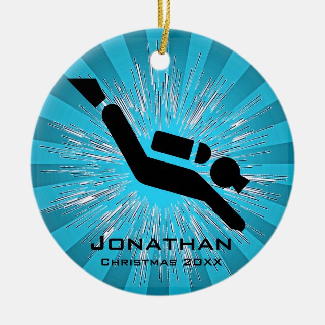 Personalised Scuba Diving Ornament (Front)