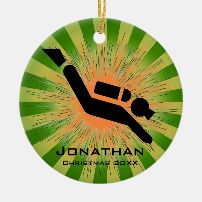 Personalised Scuba Diving Ornament (Front)