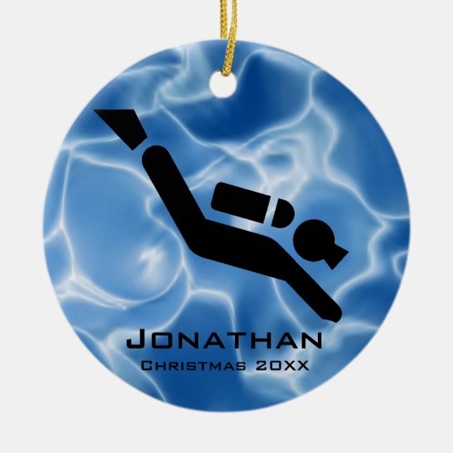 Personalised Scuba Diving Ornament (Front)