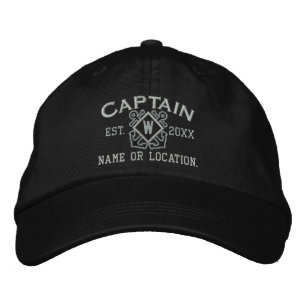 Personalised Sea Captain Nautical Monogram & more Embroidered Hat