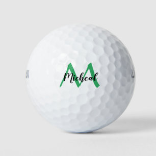 Personalised Sea Green Monogram Add Name Golf Balls