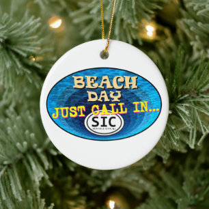Personalised Sea Isle City New Jersey Beach SIC NJ Ceramic Tree Decoration