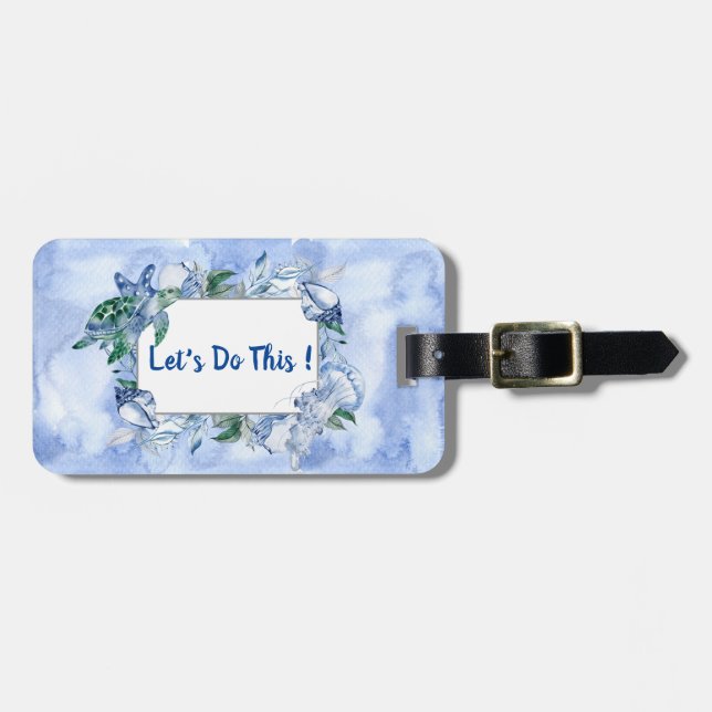 Personalised Sea Life Luggage Tag (Front Horizontal)
