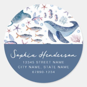 Personalised Sea Life Round Stickers