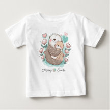 Personalised Sea Otter Love Baby T-shirt