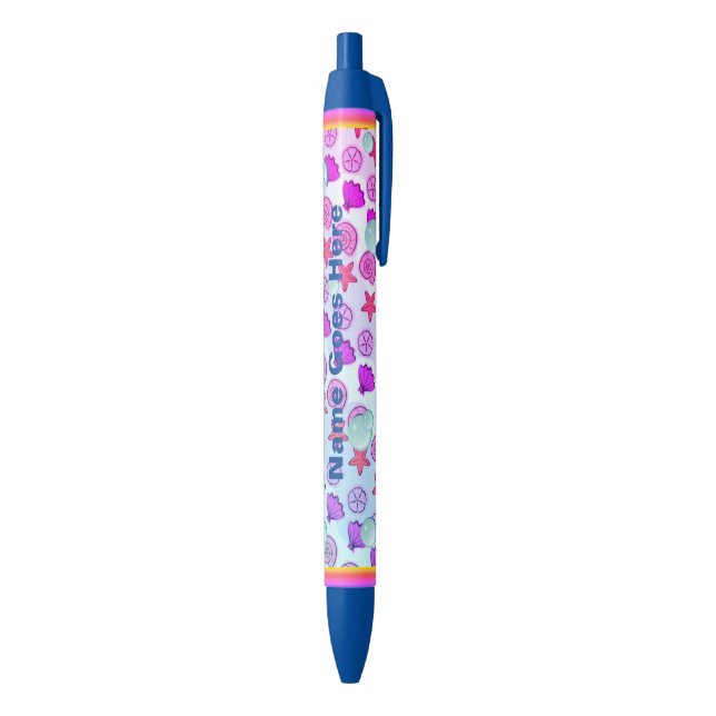 Personalised Sea shell and Bubble Pen (Bottom (Vertical))