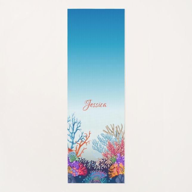 Personalised Sea-Themed Yoga Mat.  Yoga Mat (Front)