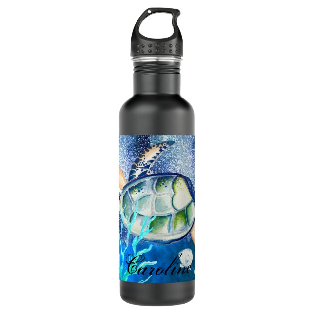 Personalised Sea Turtle  Stainless Steel Water Bot 710 Ml Water Bottle (Front)