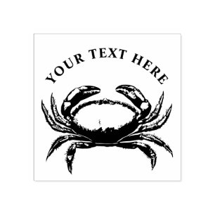 Personalised Seafood Crab Rubber Stamp