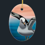 Personalised Seagull and Sunset Beach Christmas Ceramic Tree Decoration<br><div class="desc">This beach holiday Christmas tree ornament features a beautiful seagull with ocean and sunset background.  It can be personalised with a name,  year or any text that you wish to add.   ^</div>