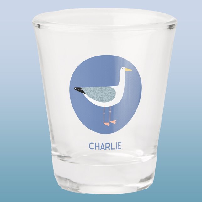Personalised Seagull Shot Glass (Seagull personalized shot glass)