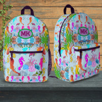 Personalised Seahorse Ocean Kids Backpack, Custom 