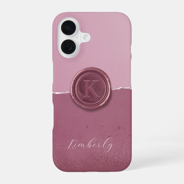 Personalised Sealing Wax iPhone 16 Case (Back)