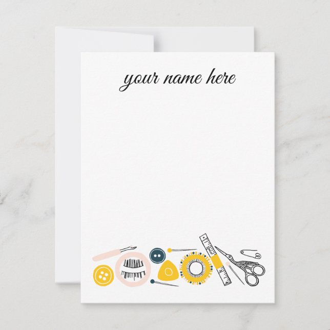 Personalised Seamstress Notecards (Front)