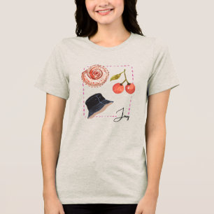 Personalised Seashell & Cherry  Fisher-Inspired Tri-Blend Shirt