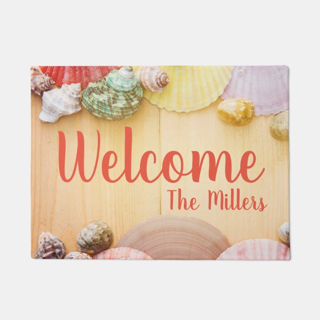 Personalised Seashell Welcome Mat (Front)