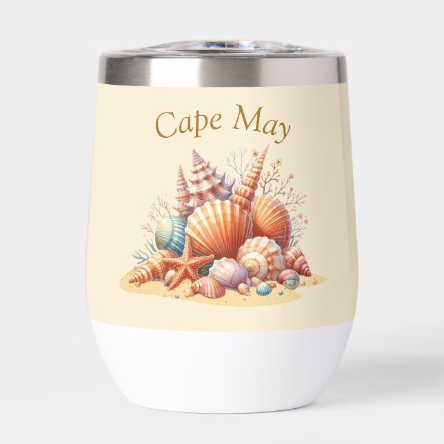 Personalised Seashell Wine Tumbler (Front)