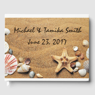 Personalised Seashells on the Beach Wedding Guest Book