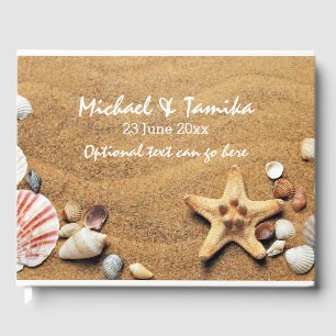Personalised Seashells on the Beach Wedding Guest  Book